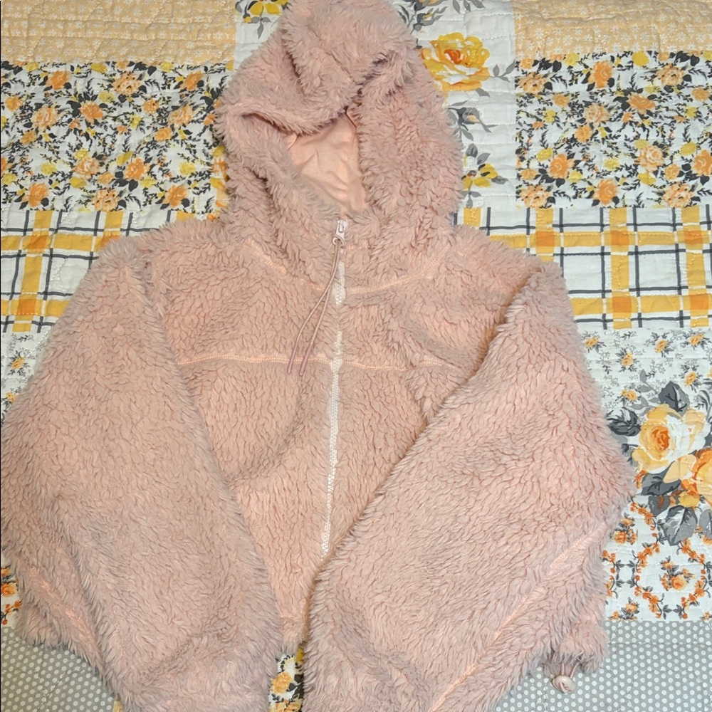 Unique Vintage Pink Fuzzy Jacket